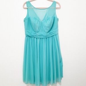 David's Bridal Spa Illusion Mesh Neckline Bridesmaids Dress 16 NWT